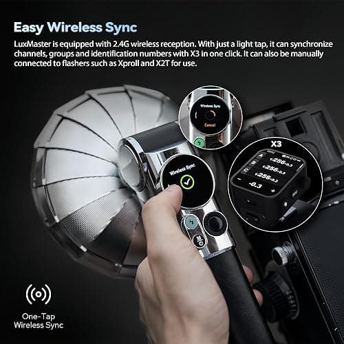 Godox Lux Master Retro TTL HSS Camera Flash,Touch Screen,Wireless Sync, Built in Battery,2.4G Wireless X System Compatible with Sony/Nikon/Canon/Fuji/Leica/Sigma/Panasonic thumbnail 3