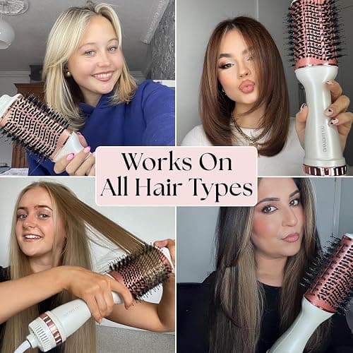Hair Dryer/Hot Air Brush with Adjustable Temperature - for Styling Short, Medium & Long Hair - Women Hair Volumizer & Styler - Lily England Heated Hair Dryer thumbnail 4