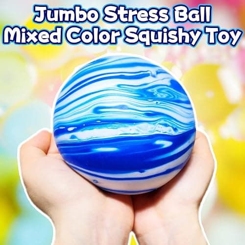 Giant Stress Balls for Kids and Adults - Jumbo Dough Balls Squishy Fidget Toy - Pull, Stretch and Squeeze Stress Ball Squishy Toys, Soft Dough Ball for Relax, Focus, Anxiety Relief (Blue) thumbnail 2