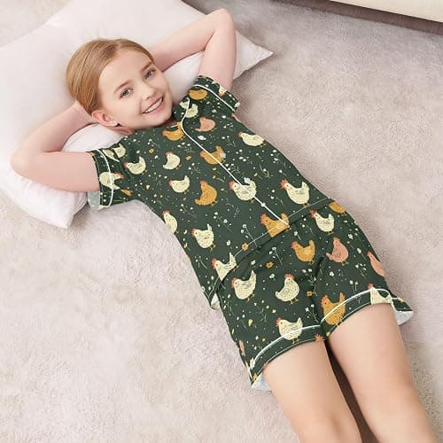 ALAZA Paris Eiffel Tower Blossom Flower Satin Pajamas Set Short Sleeve Button Down Sleepwear Summer Pjs 2 Piece thumbnail 6