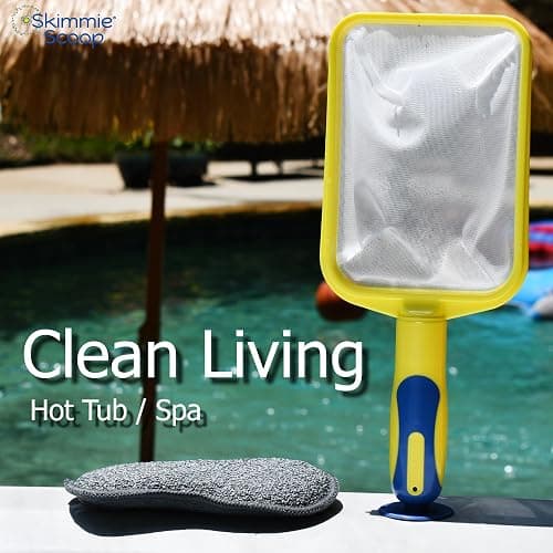 The Skimmie Scoop - Patented Handheld Skimmer with Fine Mesh Net for Spa, Hot Tub, Cold Plunge and Small Pool Cleaning - Lightweight and Durable with Powerful Suction Cup - Clean Out Filter (Yellow) thumbnail 7
