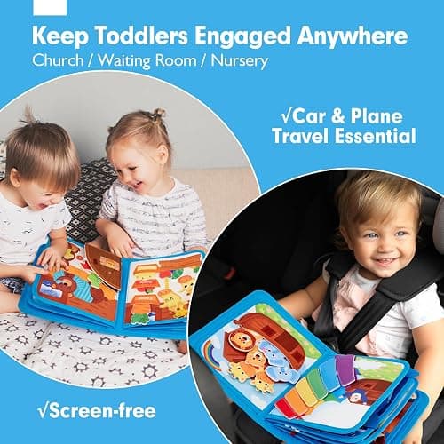 hahaland Noah's Ark Toy Busy Book for Toddlers 1-3 - Baptism Gifts for Boys Girls - Montessori Toys for 1 Year Old, Sensory Early Learning Educational One Year Old Boy Birthday Christmas Toddler Gifts thumbnail 6