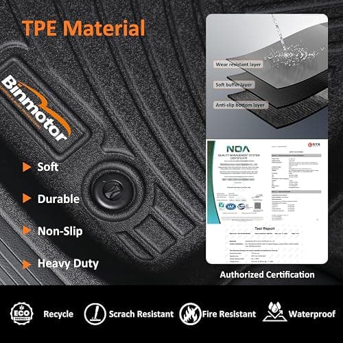 Binmotor-Floor Mats for Ford Focus 2012-2018 (S, SE, ST, SEL, Titanium), 1st & 2nd Row, TPE All Weather Car Mats Liners for Ford Focus Accessories thumbnail 4
