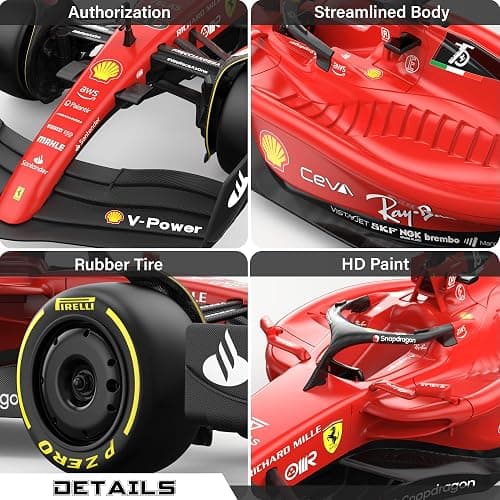 Voltz Toys Authentic Licensed 1:18 Ferrari F1 75 Remote Control Car - F1 Collection RC car Series for Kids and Adults - 2.4GHz RC Car for Gift (1:18 Ferrari F1 75) thumbnail 4
