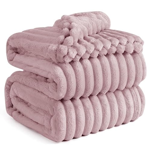 Bedsure GentleSoft Pink Fleece Blanket for Couch - Cozy Soft Blankets for Women, Cute Small Throws for Girls, 90x90 Inches - Image 1