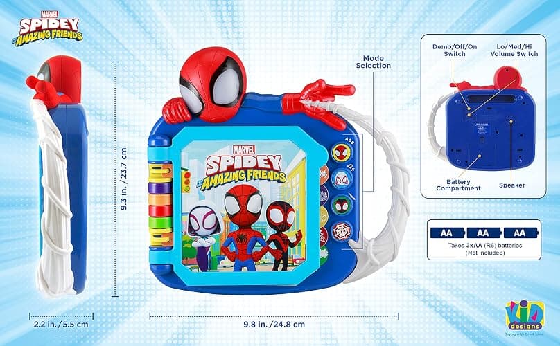 eKids Spidey and His Amazing Friends Book, Toddler Toys with Built-in Preschool Learning Games, Educational Toys for Fans of Spiderman Toys and Gifts (Styles May Vary) thumbnail 3