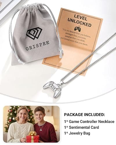 ORISPRE Game Controller Necklace for Boys, Gifts For Son Grandson Nephew Birthday Christmas Valentines Graduation thumbnail 6