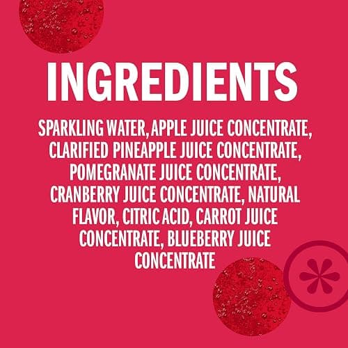 IZZE Sparkling Water Juice Beverage Blend, Pomegranate, No Sugar Added, 8.4 FL OZ, 24 Cans thumbnail 3