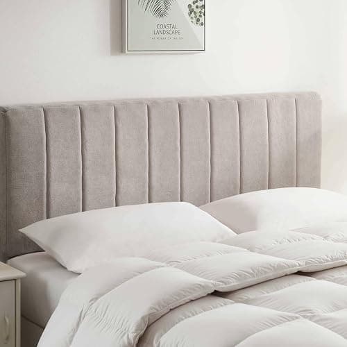 Nestl Upholstered Twin Headboard - Easy Assemble Channel Stitched Headboard Twin Size - Wall Mounted Headboards with 3D Soundproof Wall Panels Peel & Stick Floating Headboards, Silver - Image 1