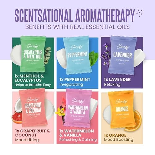 Cleverfy Shower Steamers Aromatherapy – Stocking Stuffers for Teen Girls, Women and Wife – Christmas Gifts for Teens and Women – White Elephant Gifts for Adults – 6 Tablets thumbnail 4