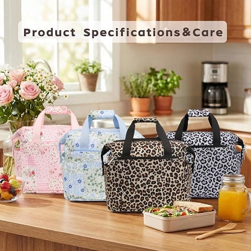 JINYIBAGS Insulated Lunch Bag for Women - Reusable Thermal Tote with 3-Layer Insulation, Leakproof & Easy to Clean - Lunch Box for Office, Gym, Picnic (Pink) thumbnail 7