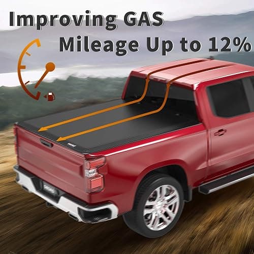 oEdRo Soft Tri-Fold Truck Bed Tonneau Cover Compatible with Dodge Ram 1500 2002-2025 (Inclu. Classic & New), Fit for Dodge Ram 2500 3500 2003-2025, Fleetside 6.4 Ft Bed w/o Ram Box thumbnail 7