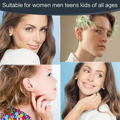 Ear Piercing Kit, Anzero 2 Pcs Disposable Ear Piercing Gun with Preloaded Ear Stud, at Home Self Ear Piercing Gun Kit - 5MM Earrings Stud thumbnail 8