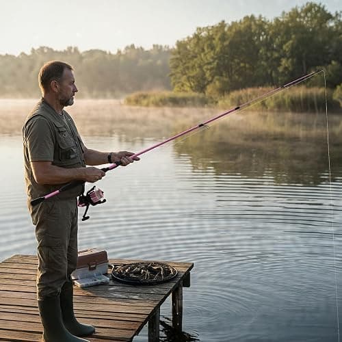 Fiberglass Fishing Pole - Strike Series 78-Inch Collapsible Rod and Spinning Reel Combo, EVA Handle, Pre-Spooled Reel, Fishing Gear for Catching Walleye, Bass, Trout, and More by Wakeman thumbnail 6