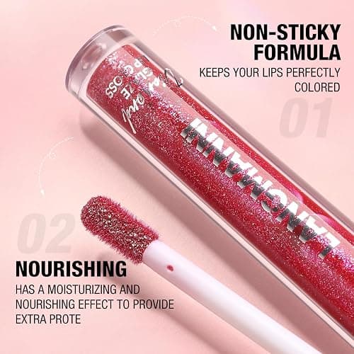 LANGMANNI 10 Colors Diamond Glitter Lip Gloss Set,Long Lasting High Shine Shimmer Liquid Lipstick Set,Hydrating,Moisturizing Lip Gloss Kit Gift Makeup For Girls thumbnail 6