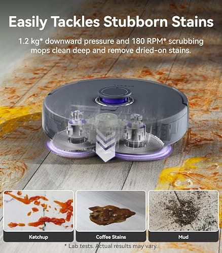 NARWAL Freo Z Ultra Robot Vacuum and Mop Combo, Dual RGB Cameras and Chips, AI Avoidance, 12000Pa Suction, Real-Time Decisions, Adaptive Hot-Water Self Wash & Self Emptying, Pet Hair, Quiet, Grey thumbnail 5