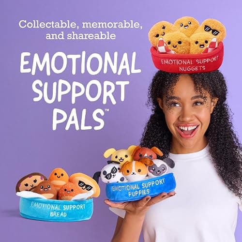 Emotional Support Bread, Cute Stuffed Animals by Relatable | Squishy Toys and Plushies, Great Gift Ideas for Loved Ones of All Ages, Includes 5 Plushies with Carrying Basket thumbnail 6