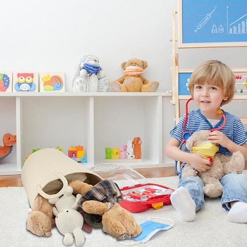 XUANGUO Cotton Rope Laundry Basket Hamper for Clothes Woven Storage Basket for Living Room Bedroom Boho Tall Rope Baskets for Blanket Toys Pillow Towels Baby Nursery Hamper Bin beige thumbnail 6