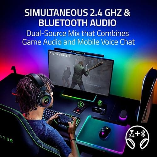 Razer Kraken V4 Pro Wireless Gaming Headset: OLED Control Hub - HD Haptics - 2.4GHz Wireless - Bluetooth - USB - 3.5 mm - Super Wideband Mic - For PC, Mac, PS5, Nintendo Switch, Steam Deck, Smartphone thumbnail 12
