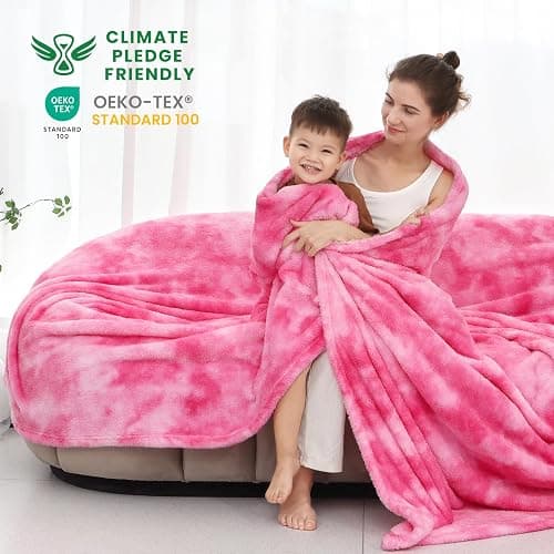 Fleece Throw Blanket Cozy Soft Lightweight Throw Blankets Warm Plush Pink Fall Blankets and Throws Couch Sofa Bed Camping Travel Picnic Outdoor Blanket Bedding Kid Baby Boys Girls Adults thumbnail 3