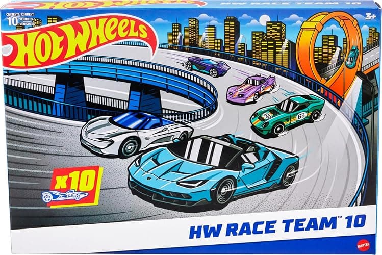 Hot Wheels 10-Pack of Toy Race Cars, Includes 1:64 Scale Corvette, Lamborghini, McLaren & Hot Wheels Originals (Amazon Exclusive) thumbnail 6