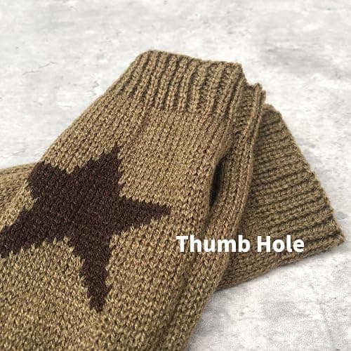 yolrdiw Women's Therian Star Fingerless Gloves Wrist Length Knitted Mitten for Y2K Emo Grunge Punk Goth Accessories thumbnail 4
