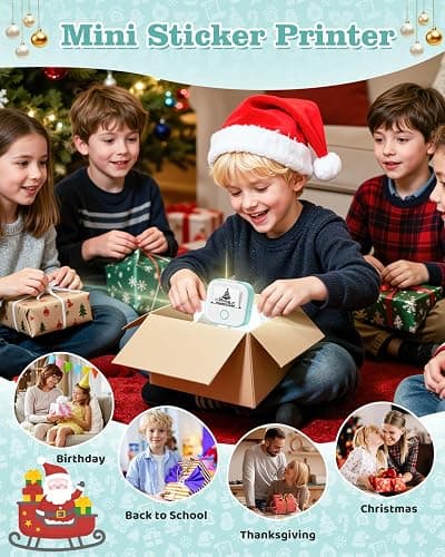 Memoking Sticker Printer - T02 Mini Printer Print Pods Portable Thermal Inkless Sticker Maker Machine Bluetooth Pocket Impresora Portátil Instant Print for Notes, Anatomical Diagrams, Journal,DIY,Gift thumbnail 2