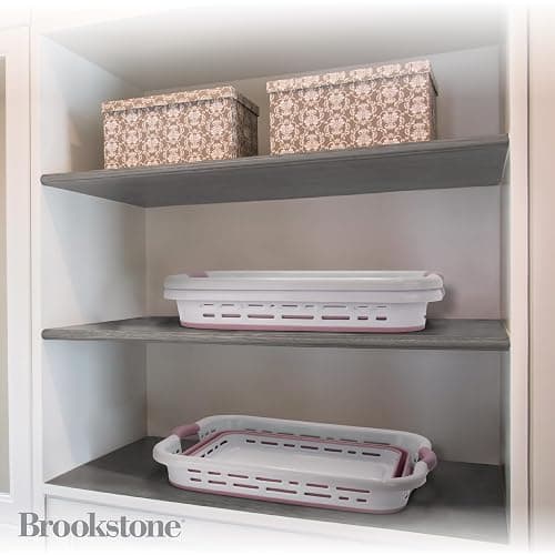 BROOKSTONE, 1 UNIT, 11 GALLONS - [OUR LARGEST BASKET EVER] 24" Collapsible Laundry Basket, Comfort Non-Slip Grip Handles, Minimalist Space Saving Design, Portable Pop-Up Hamper, [BPA FREE] - Blush thumbnail 3