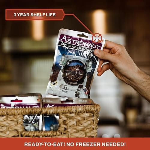 Astronaut Foods Freeze Dried Ice Cream Sandwich | Vanilla | 6-Pack | The Original Astronaut Space Ice Cream Sandwich | Made in the USA with 100% Ice Cream | No Freezer, No Mess, No Melt thumbnail 3