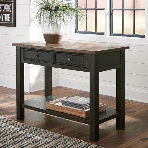 Signature Design by Ashley Tyler Creek Modern Farmhouse Sofa Table, Brown & Black thumbnail 2