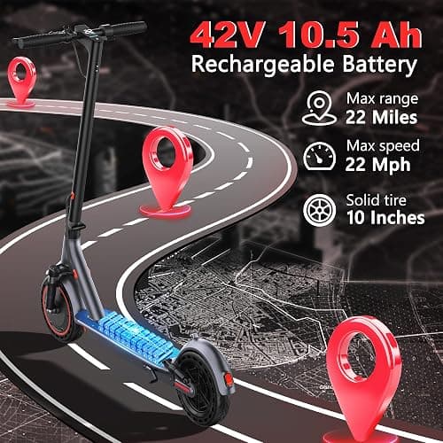 Maxshot Electric Scooter, 8.5" /10" /14" Tire, 16/19/22 Mph Top Speed, 12/16/21/27/28/49/50 Miles Long Range, Folding Escooter for Adults and Kids with Seat Bag, Dual Braking, Dual Suspension, App thumbnail 2
