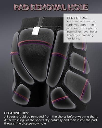 SHINYPRO Protective Padded Shorts for Snowboarding and Skating,Tear Resistance Butt Pad Heavy Duty Protection thumbnail 5