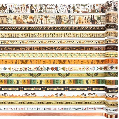 Mooker 16 Rolls Washi Tape Set - Decorative Tape Egyptian Style, Craft Tape for Journaling Supplies, Scrapbooking Supplies, Journaling Supplies, DIY Crafts, Junk Journal Supplies, Scrapbook Paper thumbnail 2