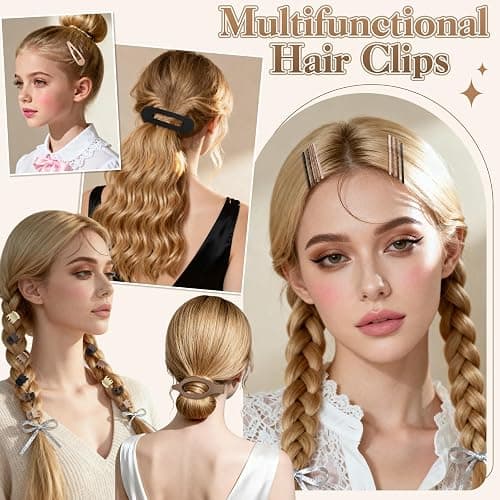 173 Pcs Hair Accessories Kit Include Flat Hair Clips Hair Brush Satin Scrunchies Mini Hair Claw Hairpins Hair Ties for All Types thumbnail 5