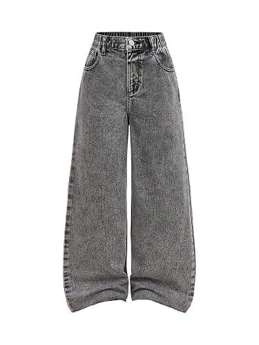 SOLY HUX Girl's Wide Leg Jeans High Waisted Baggy Denim Pants Casual Streetwear - Image 1