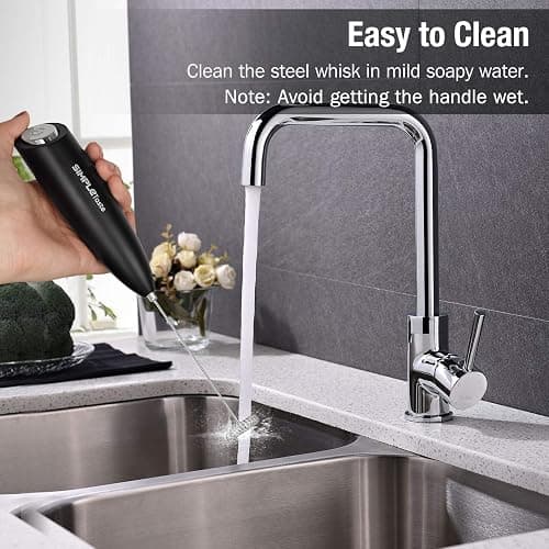 SIMPLETASTE Milchaufschäumer Elektrisch, Handheld Schaumbereiter mit 2 Batterie und Stab, Milk Frother für Cappuccino, Kugelsicherer Kaffee, Latte thumbnail 6