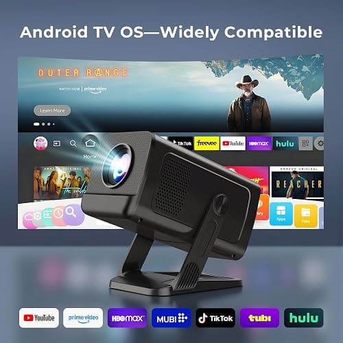 Mini Portable Projector Projecteur Portatif for Bedroom with WiFi and Bluetooth 1080P 4K Support Smart Android 14 OS Auto Keystone Compatible with Netflix, YouTube, Prime Video WEMI X1 thumbnail 2