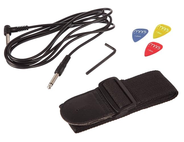 Rockjam Kit de guitare électrique de la taille complète de avec ampli de 10 watts, ses cours, sangle, sac de concerts, choix, cordes de plomb et de rechange - noir thumbnail 8