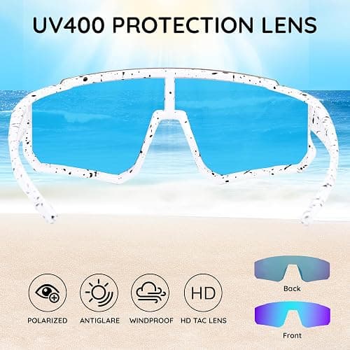 AGGKKY Polarized Kids Sunglasses, Youth Baseball Sunglasses for Boys Girls, Cycling Sun Glasses UV400 for Kids Ages 8-14 thumbnail 5