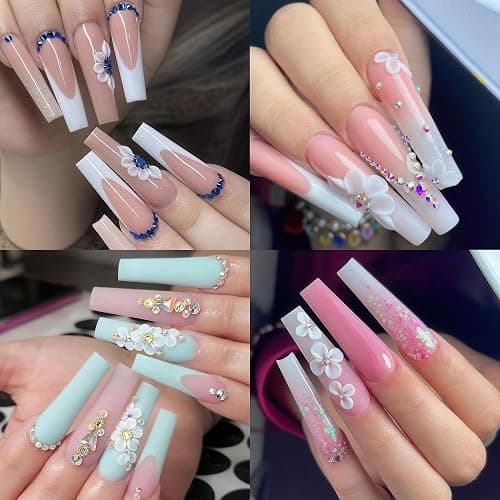 UNA GELLA XXL Coffin Nails Tips Full Cover 216pcs Extra Long Coffin Nail Tips No C Curve Clear Coffin Ballerina Nail Tips False Fake Acrylic Nails for Nail Extensions DIY Art Salon thumbnail 2