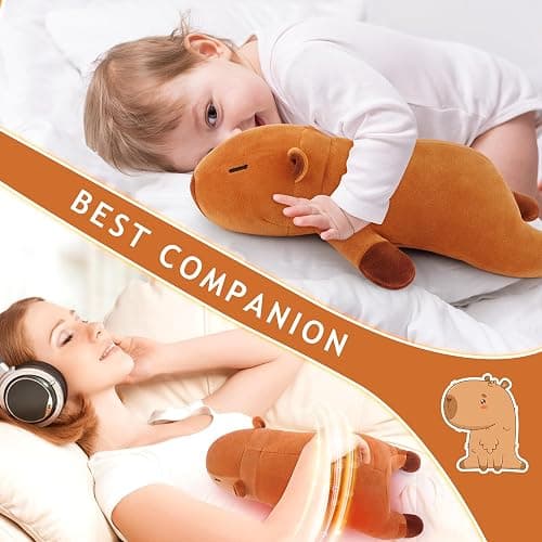 Weighted Capybara Microwavable Heating Pad-1.8lb Weighted CapybaraHeating Pads for Cramps &Period Pain Relief for Women, Plush Heatable & Coolable Stuffed Animals Bedtime Birthday Gift for Women Kids thumbnail 5