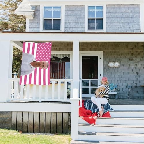 Drew Flags 3x5Ft Starkey rafe cameron American Flag pink Tapestry,With 4 Brass Grommets,For College Dorm Room Decor,Outdoor Parties, Gift,Tailgates Yard,flag for room Decoration（1pcs Pink） thumbnail 2