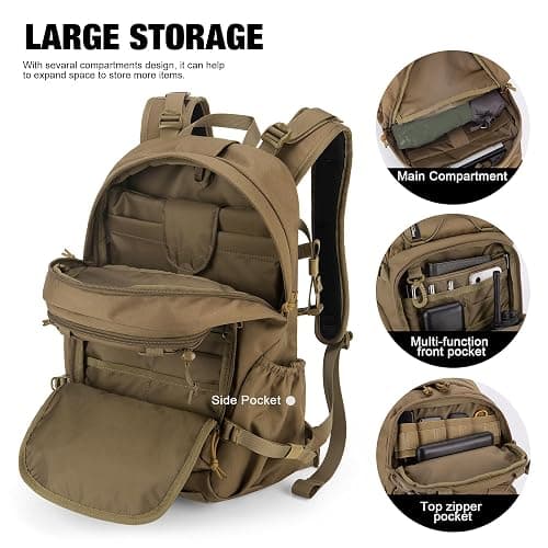 Mardingtop Small Military Tactical Backpack for Men,25L Molle Cordura Backpack for Hiking,Camping,Rucking thumbnail 5