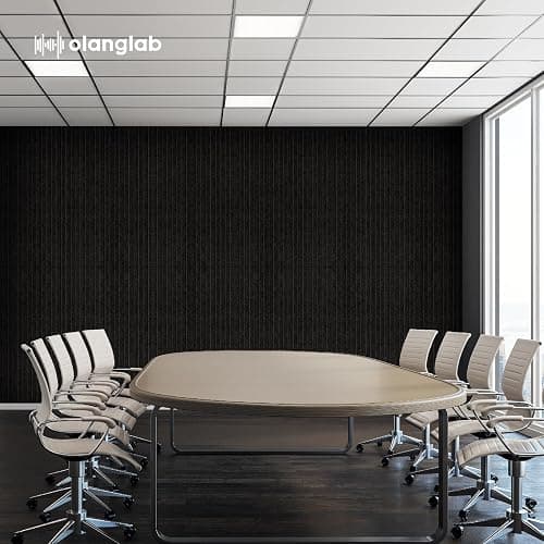 Olanglab Acoustic Wall Panels 10 Pack, 48 x 24 per Acoustic Panels Sound Absorbing, Decorative Sound Panels for Home Studio and Office, Black - Black thumbnail 8
