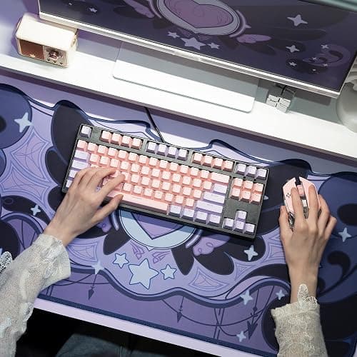 GeekShare Large Gaming Mouse Pad Dark Purple Non-Slip Rubber Back Mouse Pad Big Desk Mat for Keyboard and Mouse,Perfect for Gaming or Home Office Work - Star Wings Dark Version thumbnail 7
