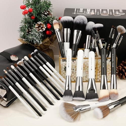 DUcare Professional Makeup Brushes Set 31Pcs Panda Series Makeup Brush Set Kabuki Foundation Blending Face Powder Blush Concealers Eye Shadows With Leather Case Organizer thumbnail 8