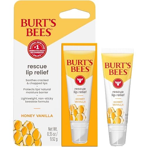 Burt's Bees Stocking Stuffers, Rescue Lip Relief, Honey Vanilla, Hydrating Lip Balm for Dry Cracked Lips, with Responsbily Sourced Beeswax and Shea Butter, 100% Natural Origin, 1 Squeezy Tube, 0.35oz thumbnail 11