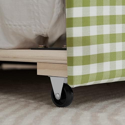 KEIKI Twin Size Upholstery Daybed with Trundle and USB, Twin to King Design Adorable Wave Shaped Extendable Linen Sofa Bed, Easy Assembly, No Box Spring Required, for Living Room and Bedroom, Green thumbnail 5