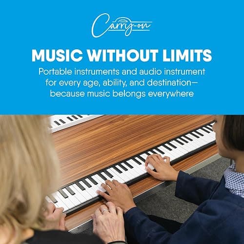 Blackstar Carry-on White 88 Keys USB MIDI Controller for Portable Folding Digital Piano with Rechargeable Battery thumbnail 7