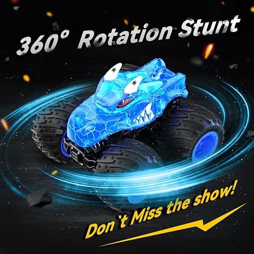 AUUGUU Remote Control Car, 2.4GHz Monster Trucks Toys with Light Spray, Birthday Gift for Kids 3 4 5 6 7 8, All Terrain RC Cars, Toddler Toys for Boys Girls 3+ Year Old thumbnail 4